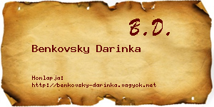 Benkovsky Darinka névjegykártya